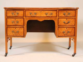 Neoclassical Leather-Inset Maple Writing Desk