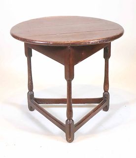 Queen Anne Oak and Pine Cricket Table