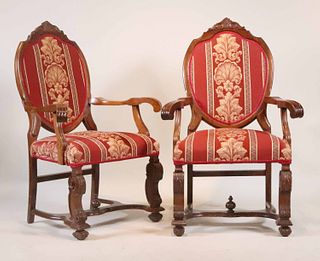 Pair of Victorian Style Mahogany Armchairs