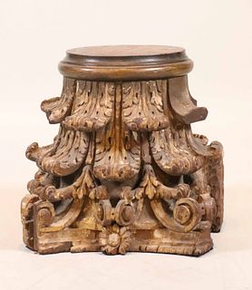 Giltwood Corinthian Capital, Fitted as Stand
