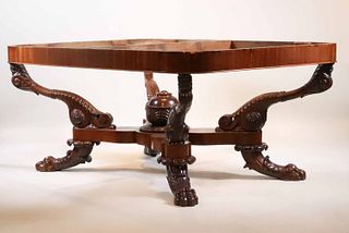 Regency Carved Mahogany Center Table