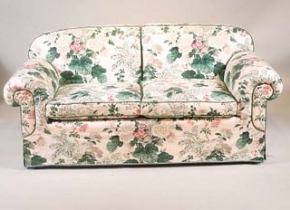 Contemporary Floral-Upholstered Loveseat