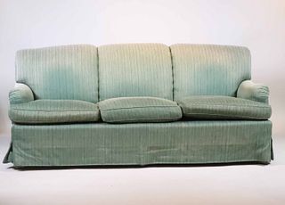 Contemporary Green-Upholstered Sofa