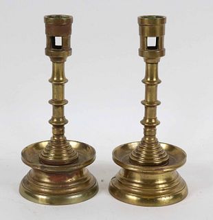 Pair of Brass Spanish Tradition Candlesticks