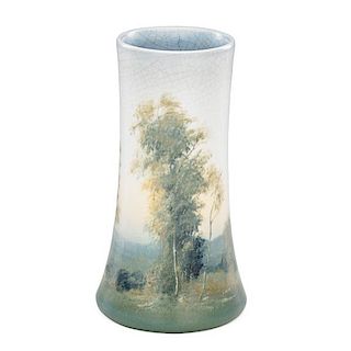 ED DIERS;  ROOKWOOD Scenic Vellum vase