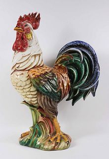 Large Modern Majolica Rooster