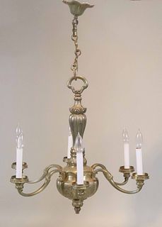 Rococo Style Gilt-Bronze Six-Light Chandelier