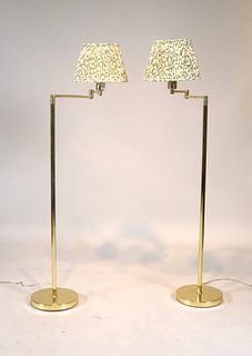 Pair of Brass Adjustable Floor Lamps