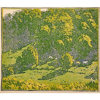GUSTAVE BAUMANN Two color woodblock proofs