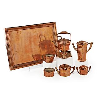 TIFFANY STUDIOS Copper tea and coffee set