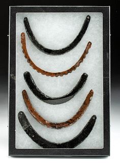 Lot of 5 Colima Obsidian Necklace Pendants