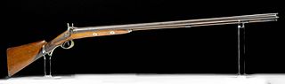 19th C. American Double Barrel Steel Percussion Rifle