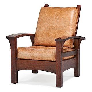 GUSTAV STICKLEY Bow Arm Morris chair