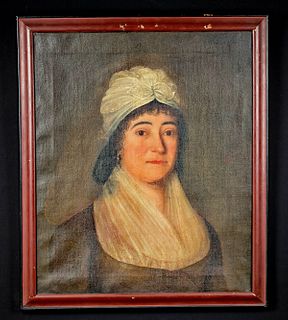 Framed 19th C. American Painting - Portrait of a Woman