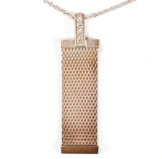 Tiffany Somerset Mesh Sterling Diamond Necklace