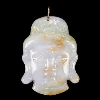 Lavender Jade Buddha Head Pendant