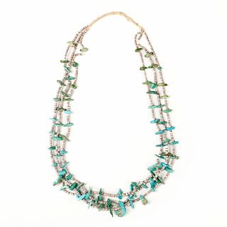 Zuni Turquoise Nugget Heishe Necklace
