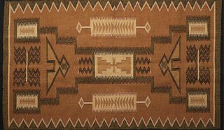 Storm Pattern Navajo Rug Blanket Weaving