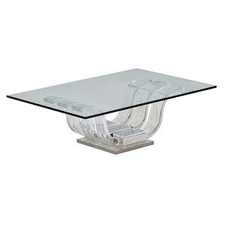 LALIQUE "Water Pearls" coffee table