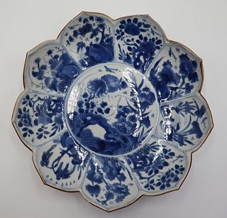 Chinese Blue and White Porcelain Lotus Dish.