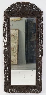 Antique Asian Finely & Highly Carved Mirror.