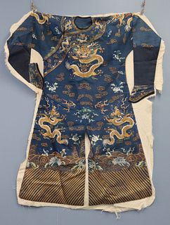 Embroidered Kimono with Dragons and Flowers.