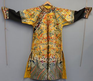 Chinese Imperial Yellow Longpao Dragon Robe.