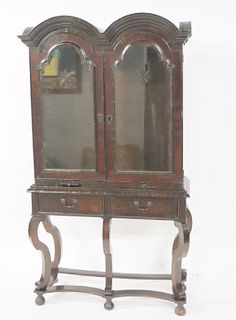 Antique William & Mary Double Arch Cabinet On