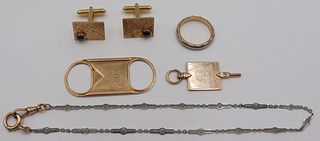 JEWELRY. Assorted Gold Accessories Grouping.