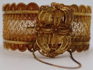 JEWELRY. 21kt Gold Dutch Filigree Bracelet.