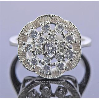 18K Gold Diamond Floral Ring