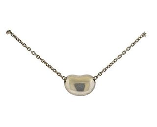 Tiffany &amp; Co Elsa Peretti Silver Small Bean Pendant Necklace
