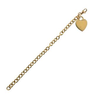  Tiffany &amp; Co 18K Gold Heart Tag Charm Bracelet