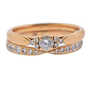 Tiffany &amp; Co 18K Gold Diamond Ring Set