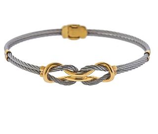 Charriol 18K Gold Steel Love Knot Bracelet