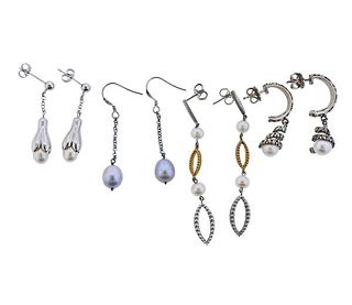 Iridesse Silver Pearl Earrings 4 Pairs