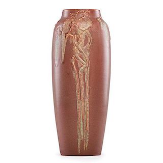 W. HENTSCHEL;  ROOKWOOD Tall Modeled Mat vase
