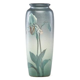 C. SCHMIDT;  ROOKWOOD Vellum vase with orchid
