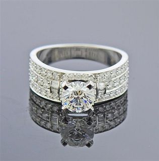 14k White Gold Diamond Engagement Ring Setting 