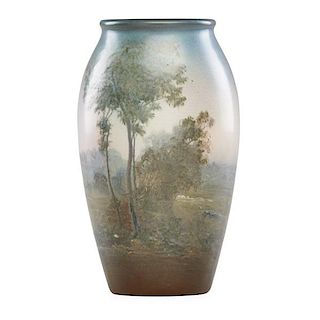 ED DIERS;  ROOKWOOD Scenic Vellum vase