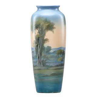 FRED ROTHENBUSCH;  ROOKWOOD Tall Scenic Vellum vase