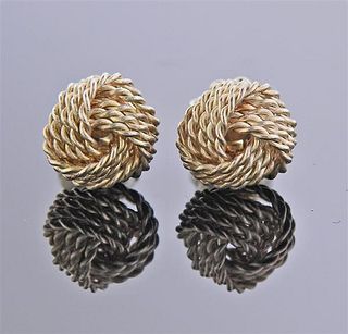 Tiffany &amp; Co Sterling Silver Knot Stud Earrings