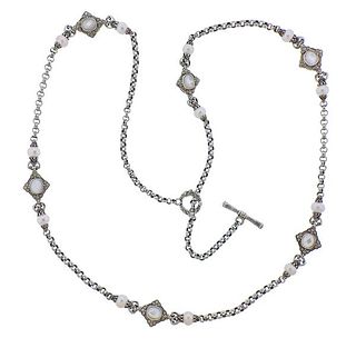 Konstantino Silver Mother of Pearl Toggle Necklace
