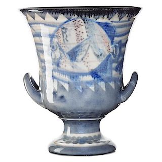 W. HENTSCHEL;  ROOKWOOD Large Jewel Porcelain urn