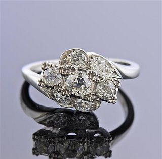 Mid Century Platinum Diamond Ring 