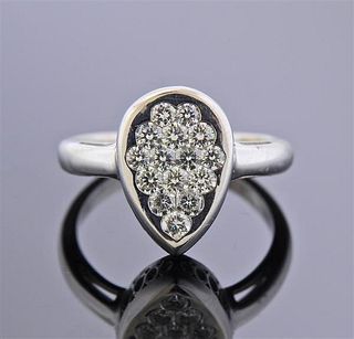 18K Gold Diamond Teardrop Ring