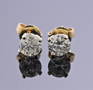 14K Gold 1.50ctw Diamond Stud Earrings