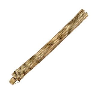 1960s Cartier 14K Gold  Wide Bracelet