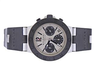 Bvlgari Bulgari Diagona Aluminum Rubber Chronograph Watch AC38TA