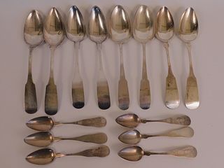 14 COIN SILVER SPOONS